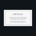 Enkelt marint blått Monogram Elegant bröllop Tilläggskort<br><div class="desc">Ett enkelt litet elegant i bröllop-höljet med en modern utformning med detaljerna omgivna av ett tunt gräns och ditt monogram på baksidan. All design inslag är i marinblått och kan ändras i designredigeringsverktyget i verktyg. En chic och snyggt som är underbar för ett minimalistiskt par. Använda dessa djurutrymmeskort för att...</div>