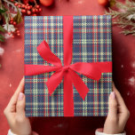 Enkelt marint blått rosenfärgat Mönster Presentpapper<br><div class="desc">Den här designen har en enkel,  klassisk marin papper plommon med en rustisk,  traditionell minimalistisk,  traditionell tidlös vinterförpackning mönster,  rustiskt klassiskt land-bondehus,  enkel julomslagning,  enkel julklapp,  enkel helgdag omslagning,  förenklad minimal tidslängd mönster,  rödmarint blått grönt plaid,  enkel omslagning</div>