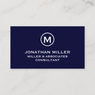 Enkelt marint monogram visitkort