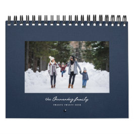Enkelt marint pärlben tweed klassisk familj kalender