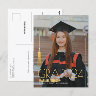 Enkelt meddelande 2 från Photo Guld Tassel Student Vykort