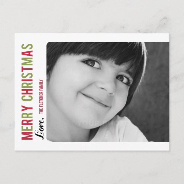 Enkelt meddelande jul/Helgdag-fotokort (Framsida)