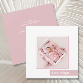 Enkelt meddelande om födelsetal för minimal Rosa Inbjudningar