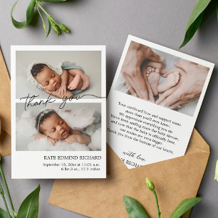 Enkelt meddelande om foto Collage Newborn Birth