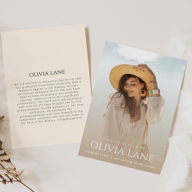 Enkelt meddelande om Fullt Photo Studenten Inbjudningar (Skapare uppladdad)