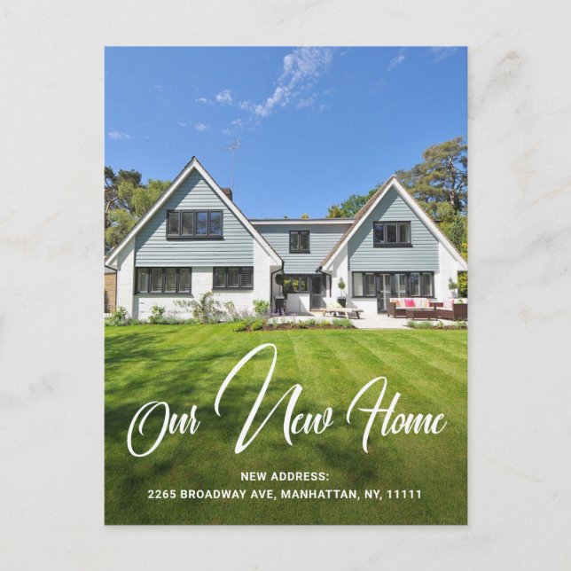 Enkelt meddelande om Ny adress Flytta i foto Vykort (Framsida)