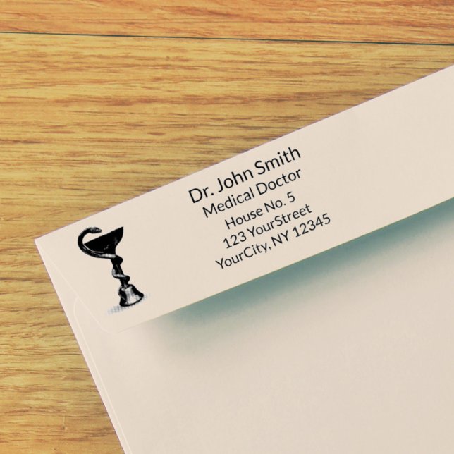 Enkelt medicinskt skulptret av Hygieia Snake Black Självfärgande Stämpel (Skapare uppladdad)