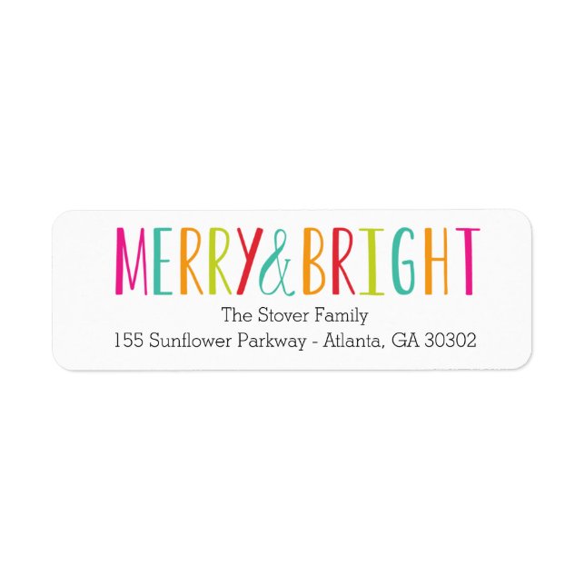 Enkelt merry- och Bright-Adressetiketter Returadress Etikett (Framsidan)