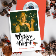 Enkelt Merry och Bright Red jul Robin Photo