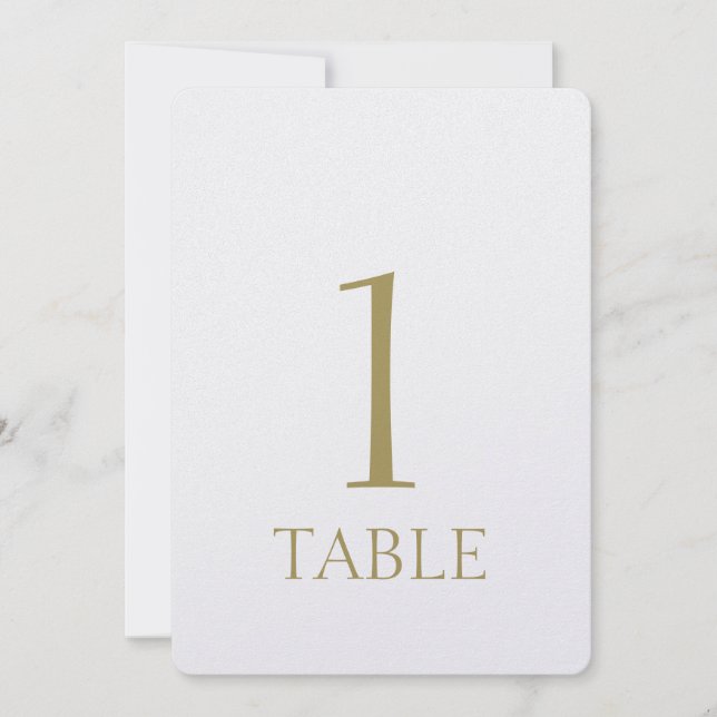 Enkelt metalliskt Bordsnummer i Guld (Framsida)