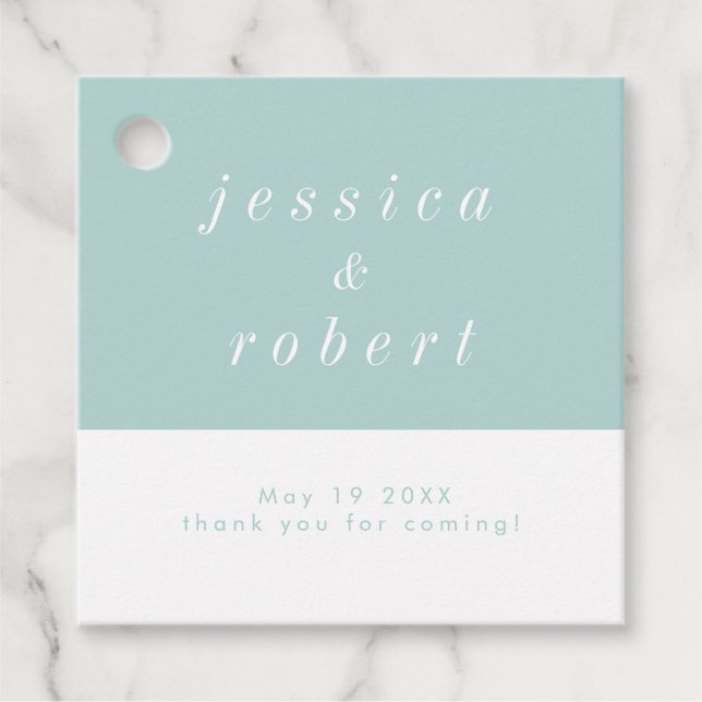 Enkelt minimal Airy Pastel Bröllop Gåvor Etiketter (Framsida)