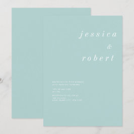 Enkelt minimal Airy Pastel Bröllop Inbjudningar