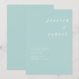 Enkelt minimal Airy Pastel Bröllop Inbjudningar