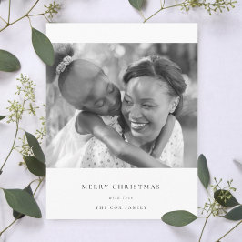 Enkelt minimal chrstmas svart och vitt foto julkort