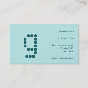 Enkelt minimal Elegant Pastel Teal Grått Visitkort