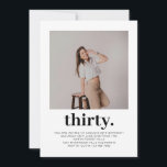 Enkelt minimal foto 30års födelsedag inbjudningar<br><div class="desc">Enkelt minimal inbjudan till Photo 30års födelsedag</div>