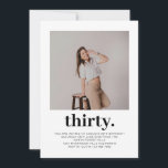 Enkelt minimal foto 30års födelsedag inbjudningar<br><div class="desc">Enkelt minimal inbjudan till Photo 30års födelsedag</div>