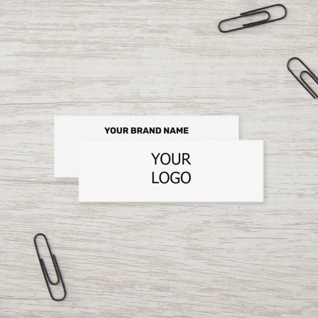 ENKELT MINIMAL LÄGG TILL ANPASSNINGSBARNA LOGOTYP  MINI VISITKORT (Fram/Back In Situ)