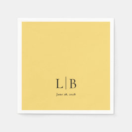 Enkelt minimal Lemon Drop Gult Bröllop Pappersservett