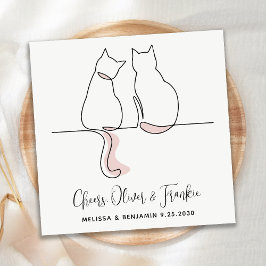 Enkelt minimal Personlig Cheers Cat Bröllop Pappersservett