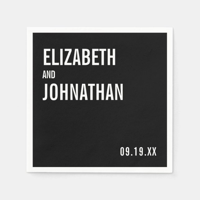 Enkelt minimal typografi av Bröllop Napkins Pappersservett (Framsidan)