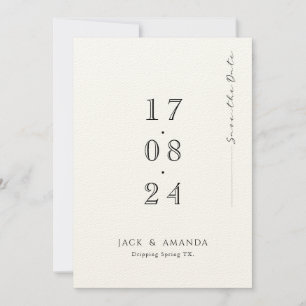 Enkelt minimal typografi Bröllop spara datum Datumet