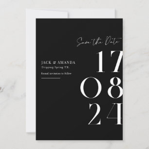 Enkelt minimal typografi Bröllop spara datum Datumet