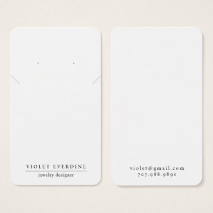 Enkelt minimal typografi - uppläsning av halsband visitkort