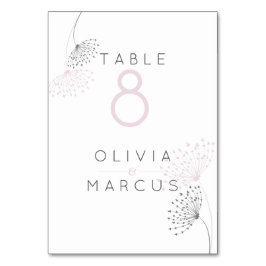 Enkelt minimala dörrsblommor Ro Rosa och Grått Bordsnummer