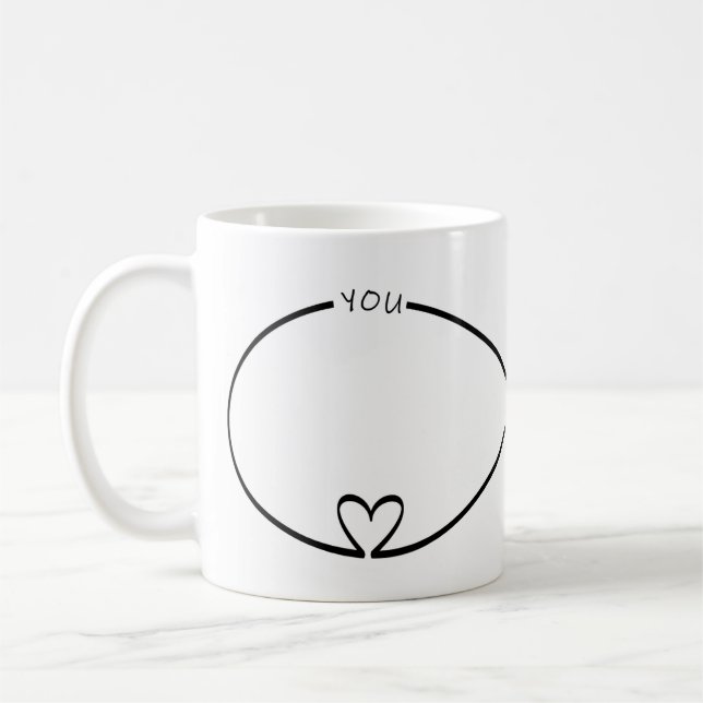 Enkelt minimalistisk oändlighet Kärlek par Cute Kaffemugg (Vänster)