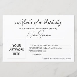 Enkelt minimalistiskt äkthetsintyg