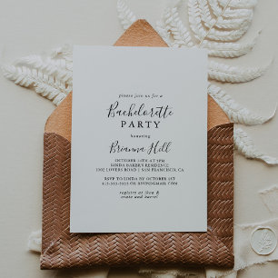 Enkelt minimalistiskt Bachelorette-parti Inbjudningar