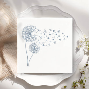 Enkelt minimalistiskt blåsande dandelion pappersservett