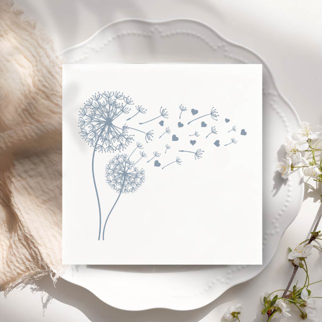 Enkelt minimalistiskt blåsande dandelion pappersservett (Skapare uppladdad)