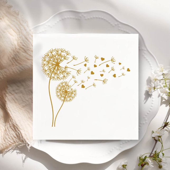 Enkelt minimalistiskt blåsande dandelion pappersservett (Skapare uppladdad)