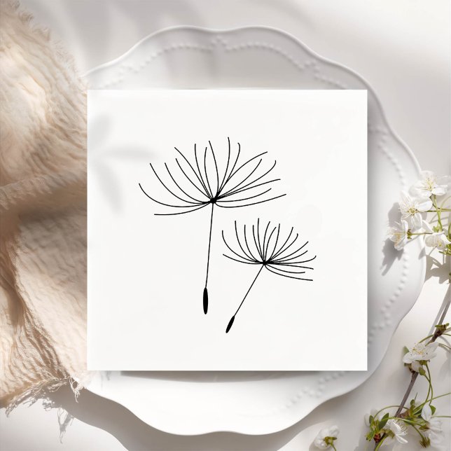 Enkelt minimalistiskt blåsande dandelion pappersservett (Skapare uppladdad)