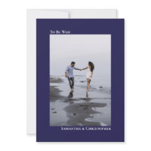 Enkelt, minimalistiskt blått Lodrät i Bröllop