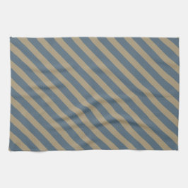 Enkelt minimalistiskt blått och Beige stripe Kökshandduk