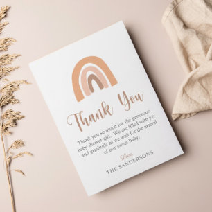Enkelt minimalistiskt Boho Rainbow Baby Shower Tack Kort
