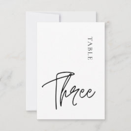 Enkelt minimalistiskt Bord 3-Bordsnummer Inbjudningar