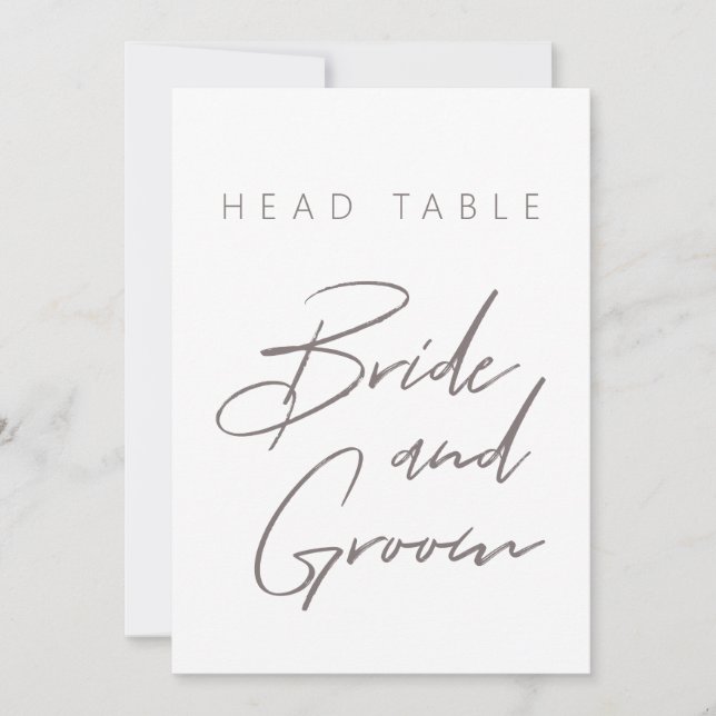 Enkelt minimalistiskt Bordsnummer, groom (Framsida)