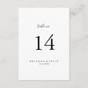 Enkelt minimalistiskt Bordsnummer i Bröllop