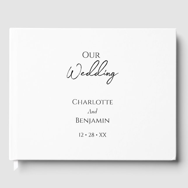 Enkelt minimalistiskt Bröllop Guest Bok (Framsida)