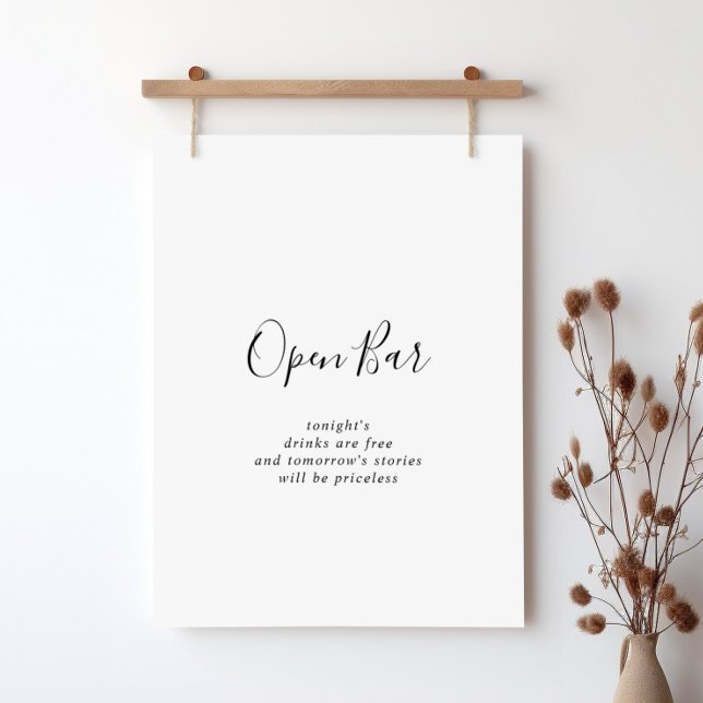 Enkelt minimalistiskt Bröllop Open Pub-tecken Poster (Skapare uppladdad)