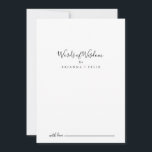 Enkelt minimalistiskt Bröllop Ord av visdom Rådkort<br><div class="desc">Detta enkla, minimalistiska bröllop-ord av visdomskort är perfekt för ett modernt bröllop. Den enkla och elegant designen har skript av typen klassisk och finare i svartvitt. De här korten är perfekter för bröllop, möhippa, babydusch, studentfest och mycket mer. Anpassa korten med namn från bruden och brudgummen, blivande föräldrar eller student....</div>