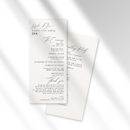 Enkelt minimalistiskt Bröllopsprogram av elfenben Program