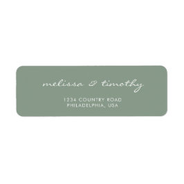 Enkelt minimalistiskt byte Grönten Bröllop Adress Returadress Etikett