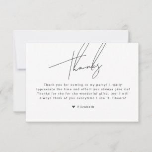 Enkelt minimalistiskt calligrafiskript tack kort