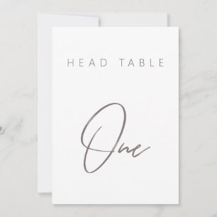 Enkelt minimalistiskt Calligraphy Bröllop-Bordsnum