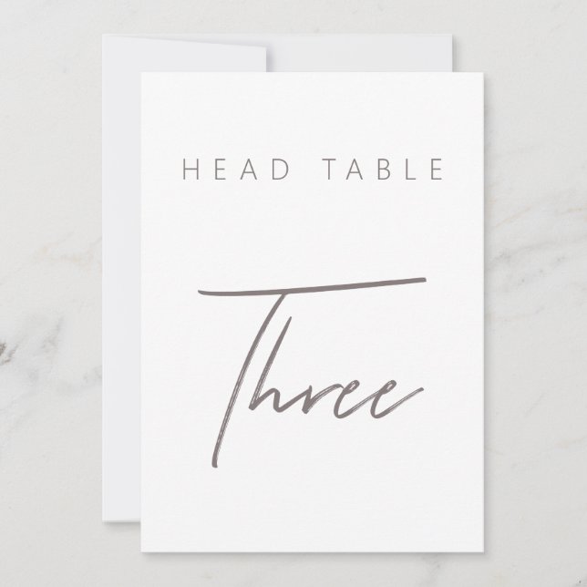 Enkelt minimalistiskt Calligraphy Bröllop-Bordsnum (Framsida)